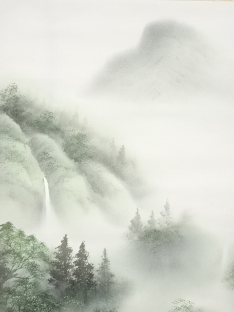 道具 ] - 道具 梅山筆 山水 肉筆絹本掛軸 | ネットショップ圭 netshop